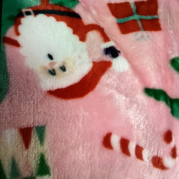 New The Frosty Factory Oversized Christmas Throw - pink Santa on Dinosaurs 60x70 - Picture 3 of 8